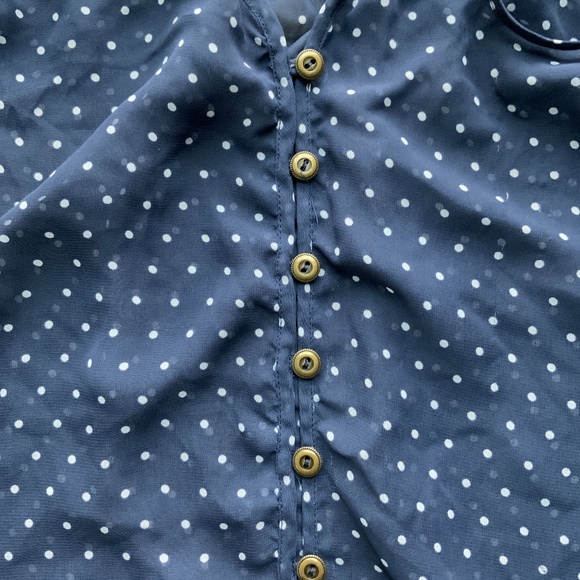 AMERICAN EAGLE Sleeveless Blouse Polka dot blue and white. Size XS. - Picture 3 of 8